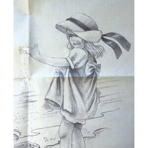 Vintage 1990s Drizzle Iron-On Transfer “Kids at Shore”